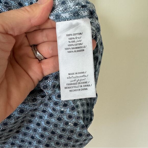 Lords of Harlech Blue Daisy Short Sleeve Button Down Shirt M - Picture 7 of 7